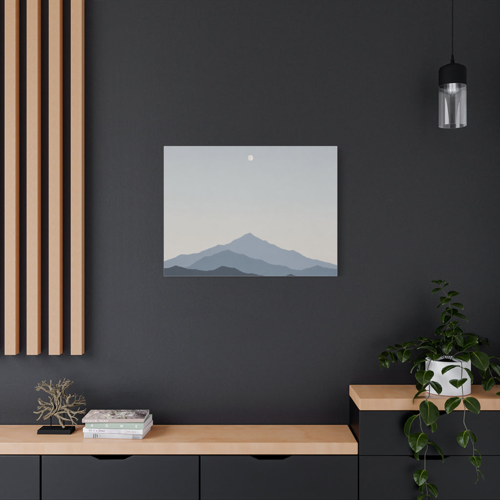Mountain Dusk with Moon