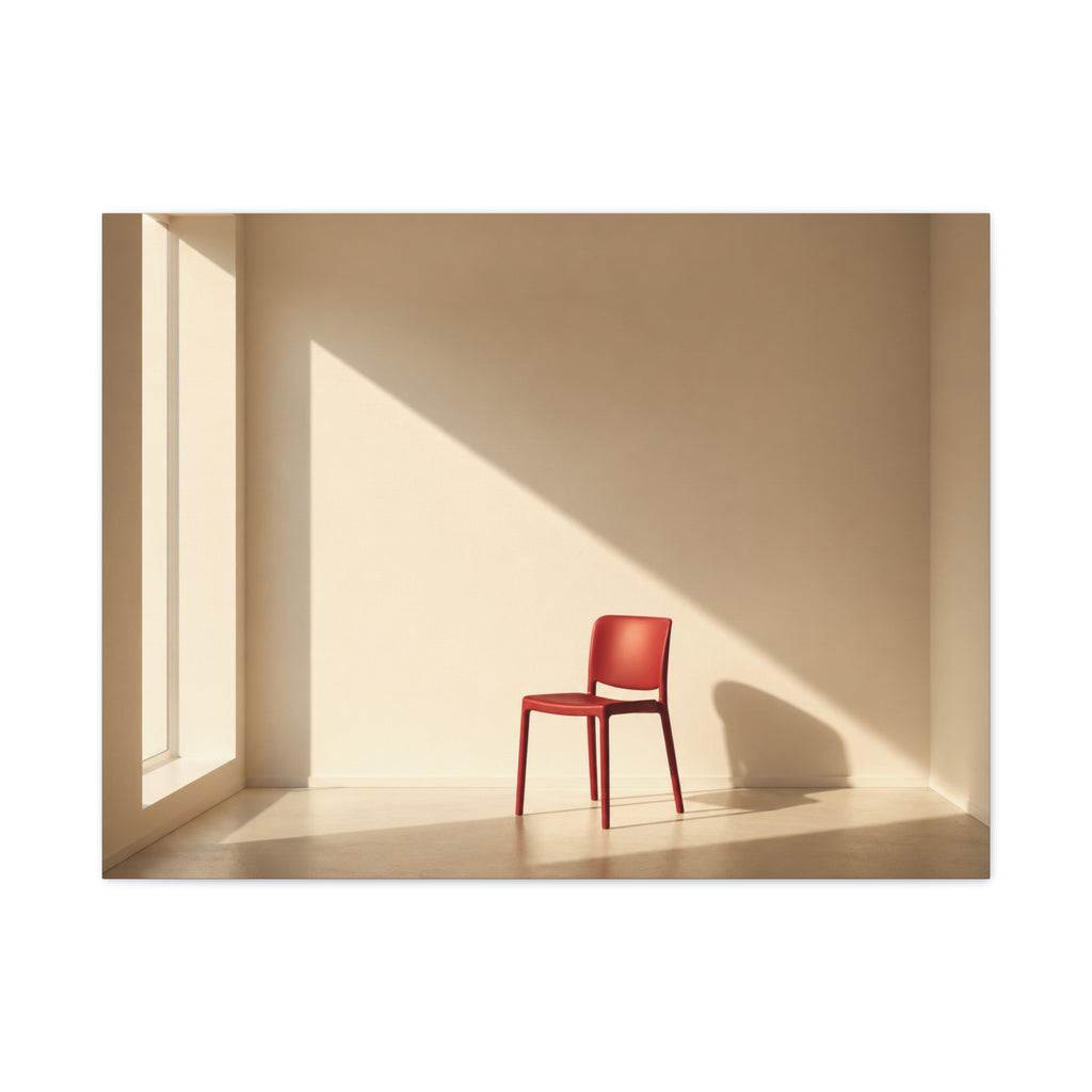 Red Chair in Sunlit Room