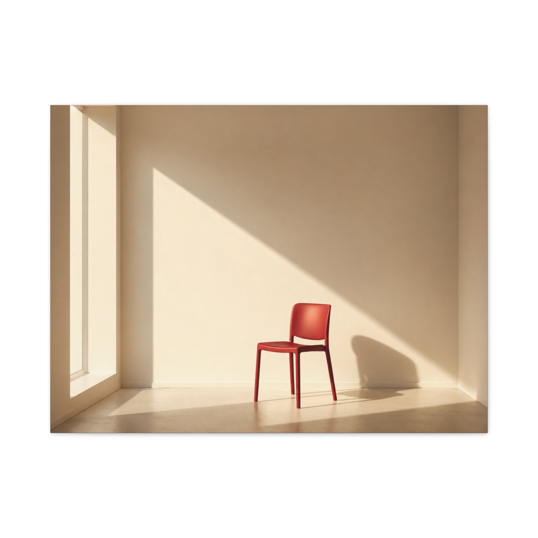 Red Chair in Sunlit Room