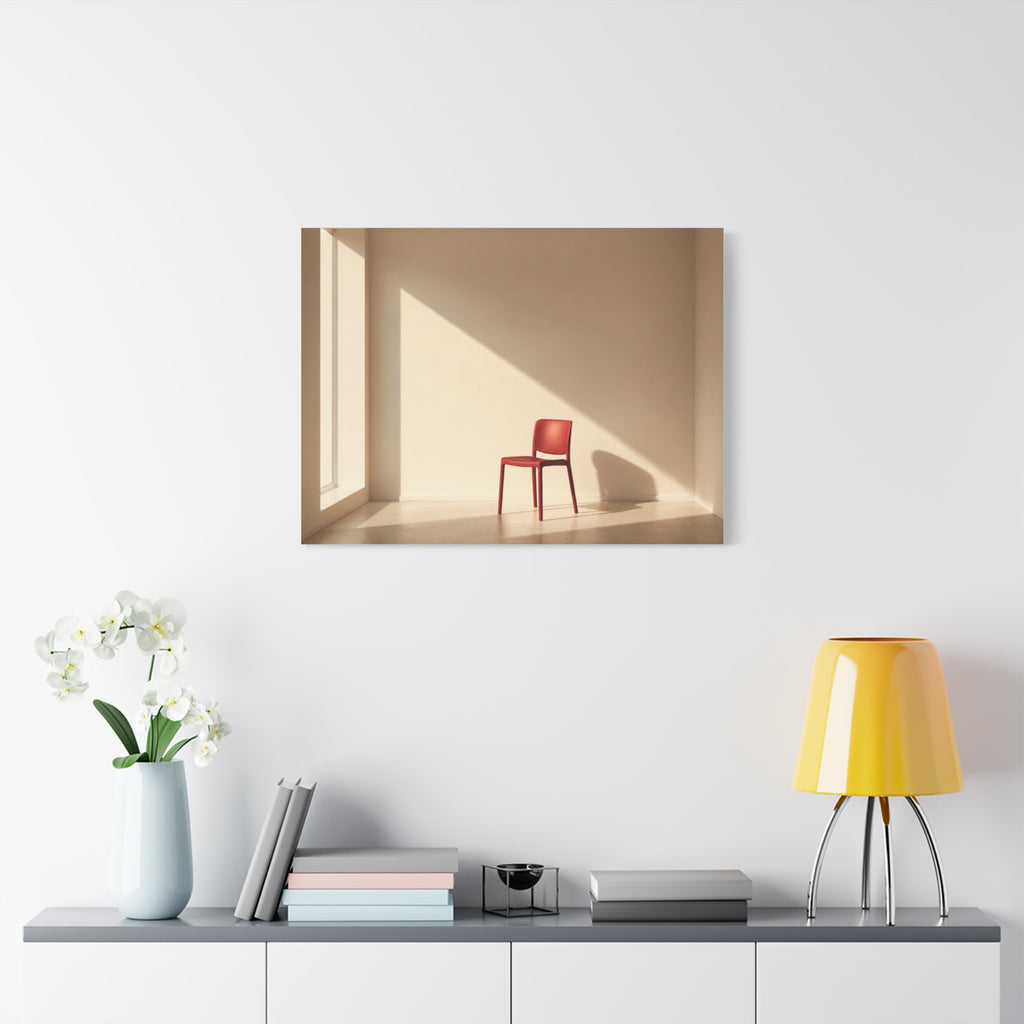 Red Chair in Sunlit Room