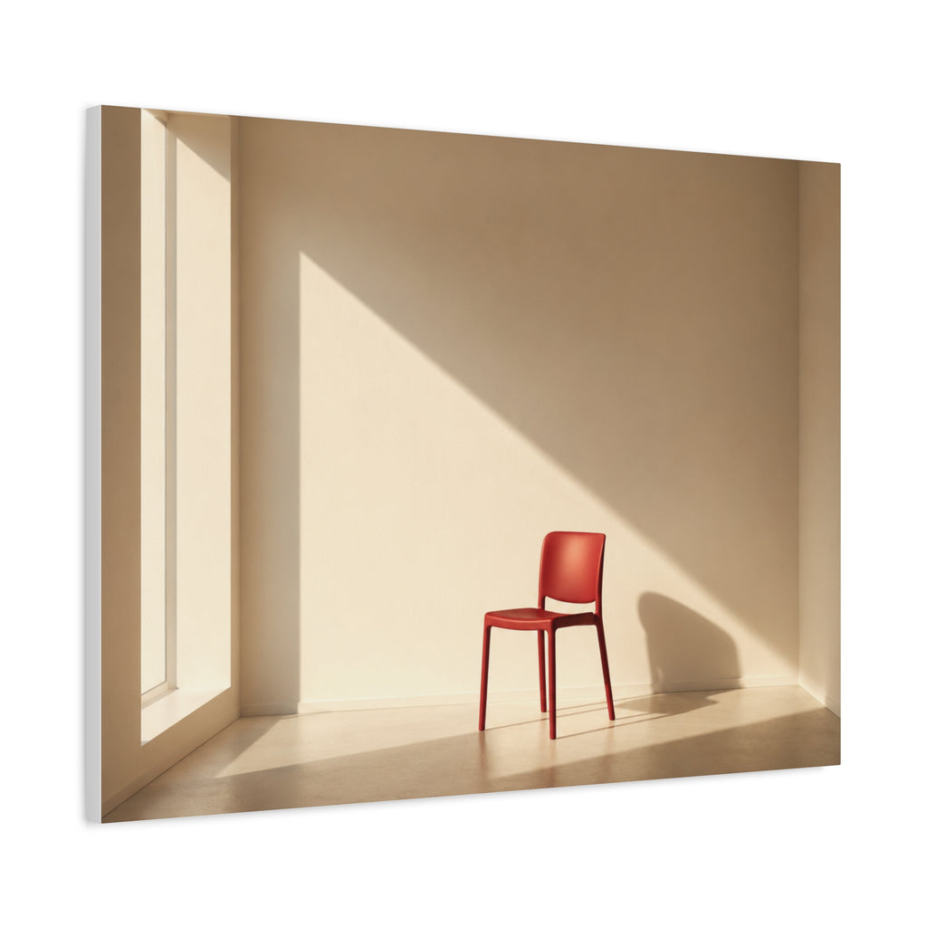 Red Chair in Sunlit Room