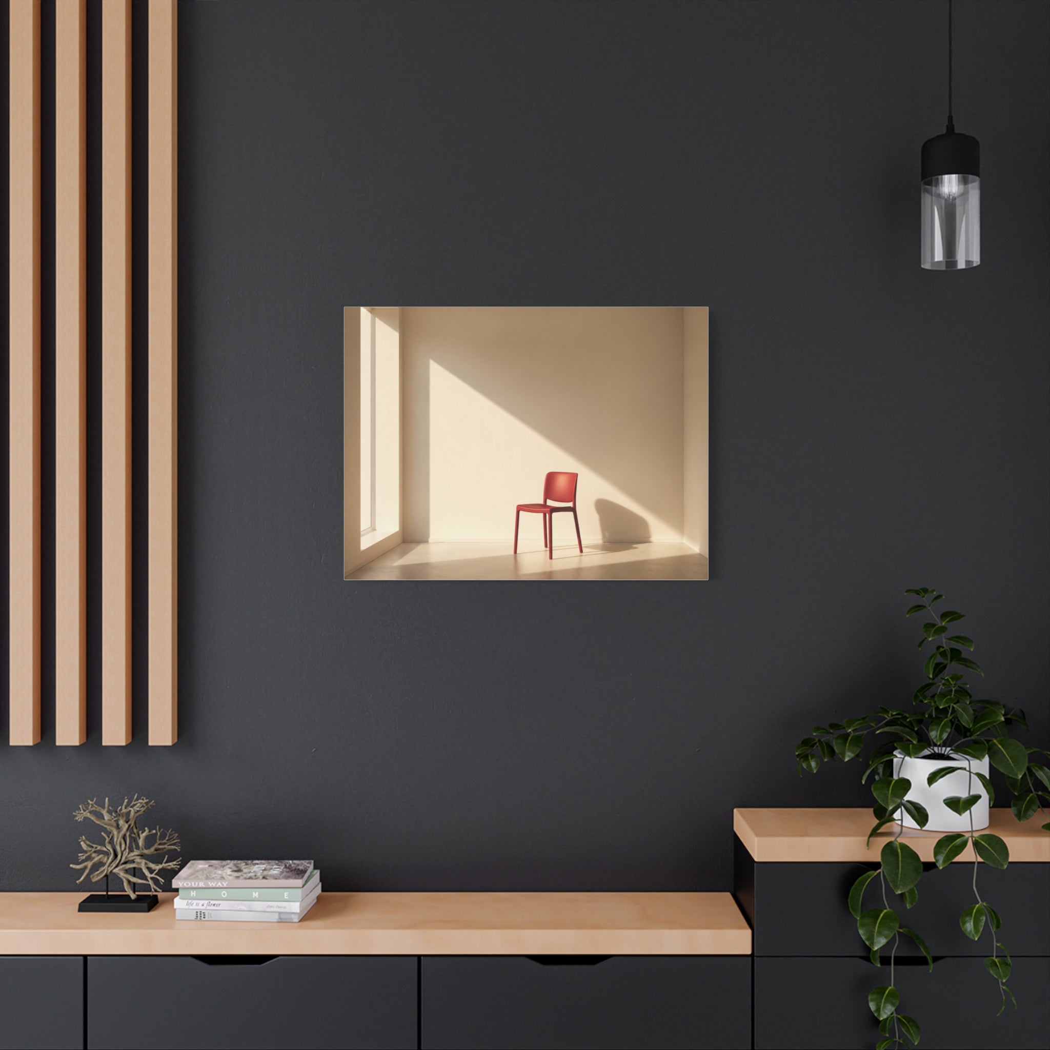 Red Chair in Sunlit Room