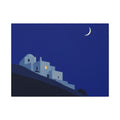 Hillside Village Under Moonlight
